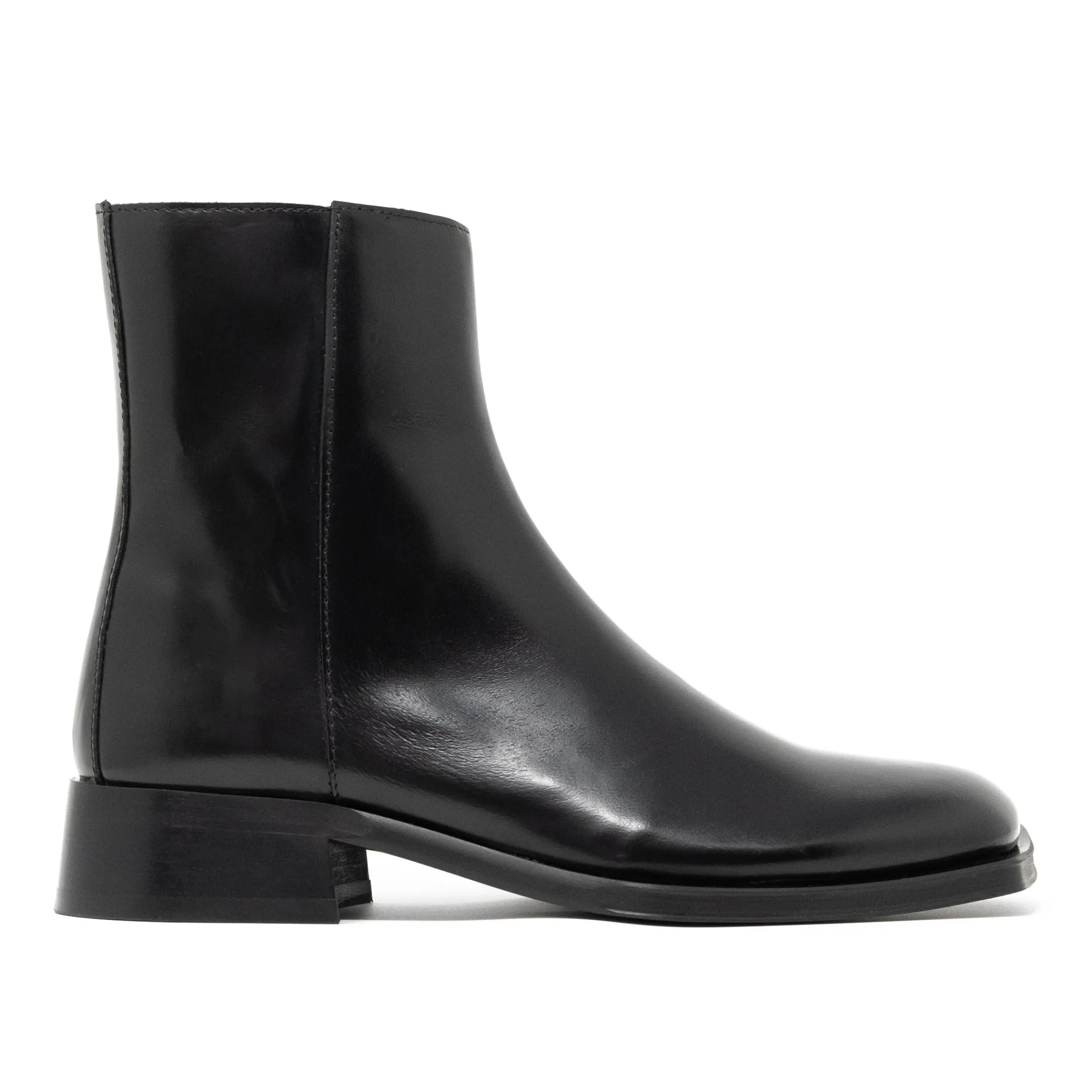 Clearance Walk London Abbey Zip Up Cuban Heel Boot Black