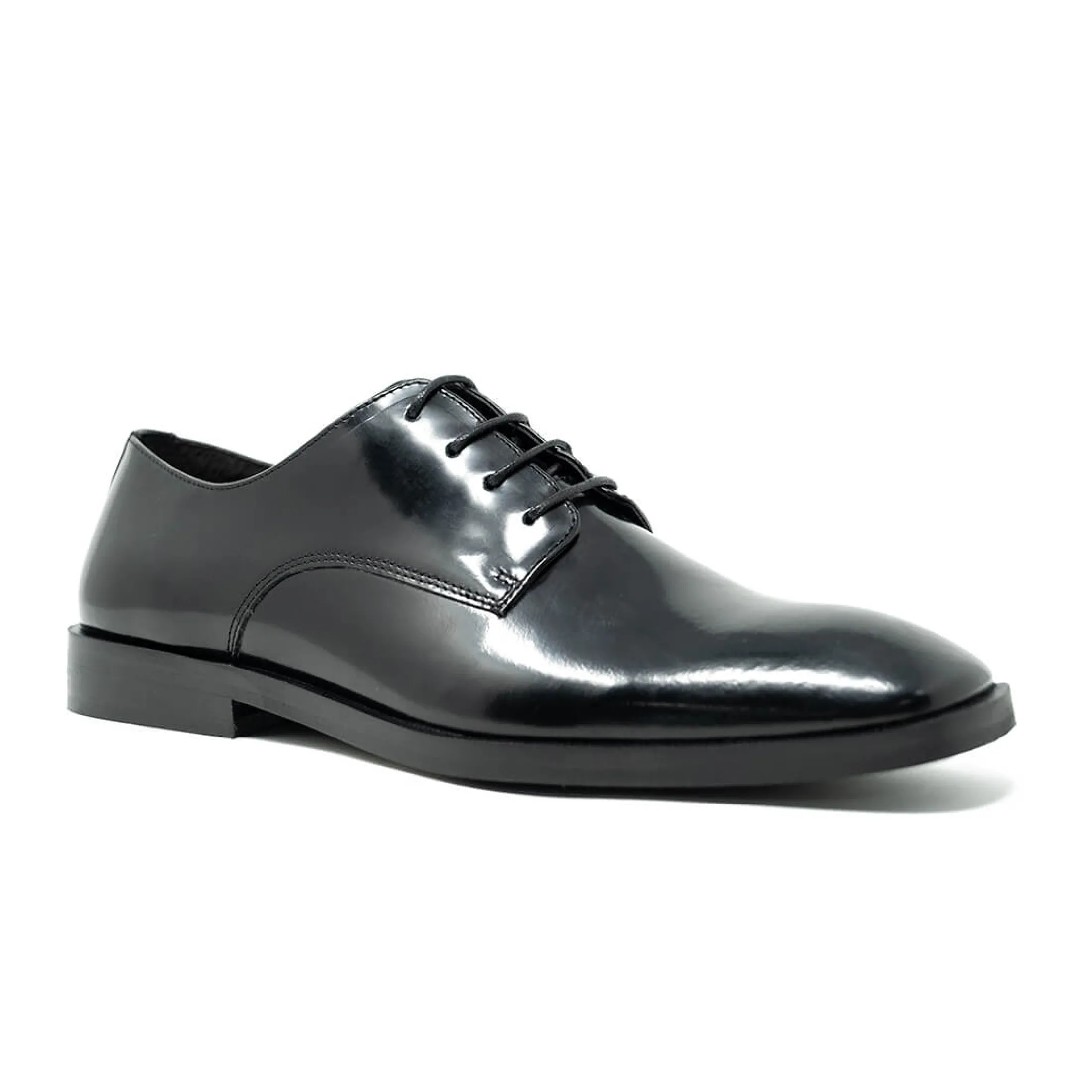 Online Walk London Alex Derby Shoe Black Leather
