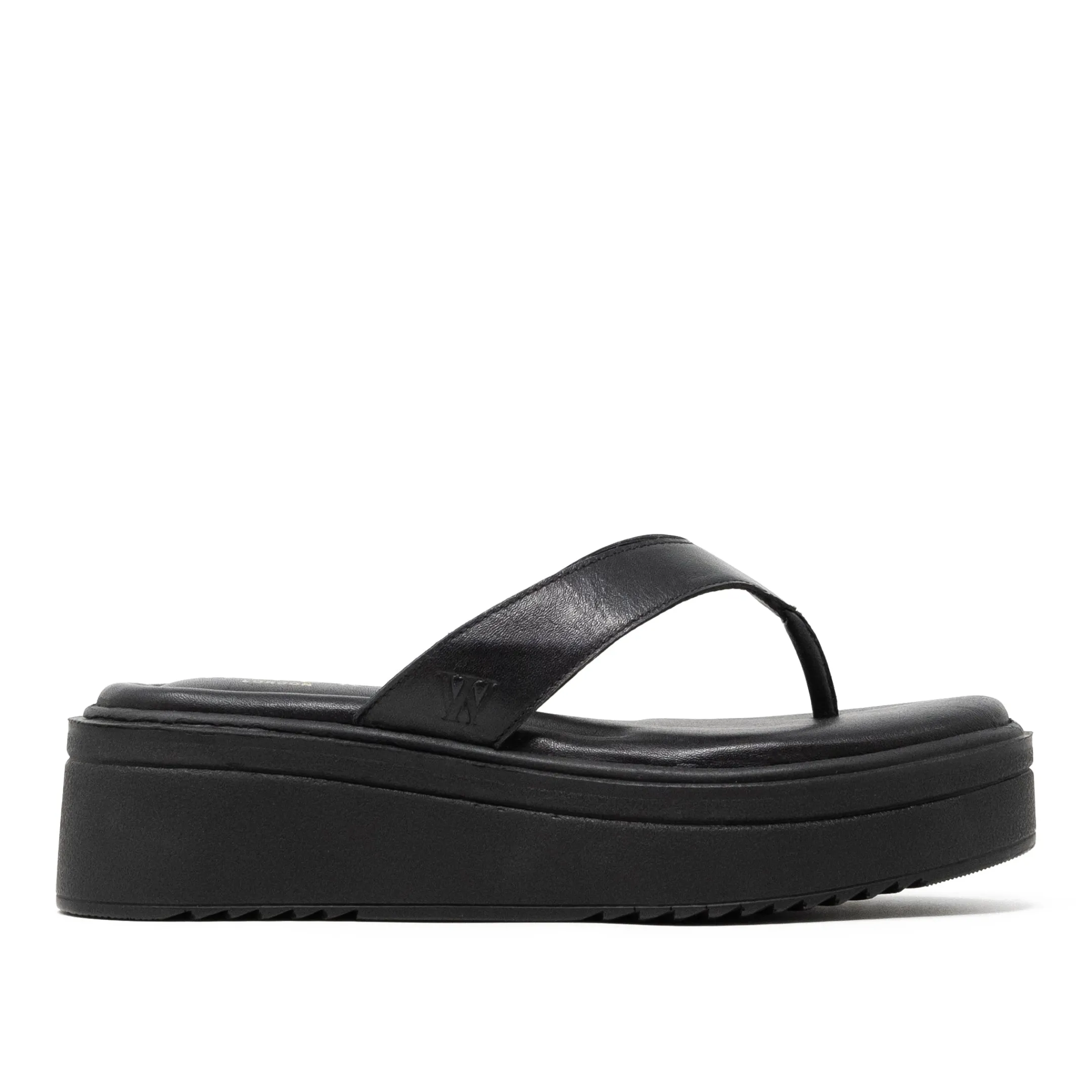 Fashion Walk London Berlin Toe Post Sandal Black
