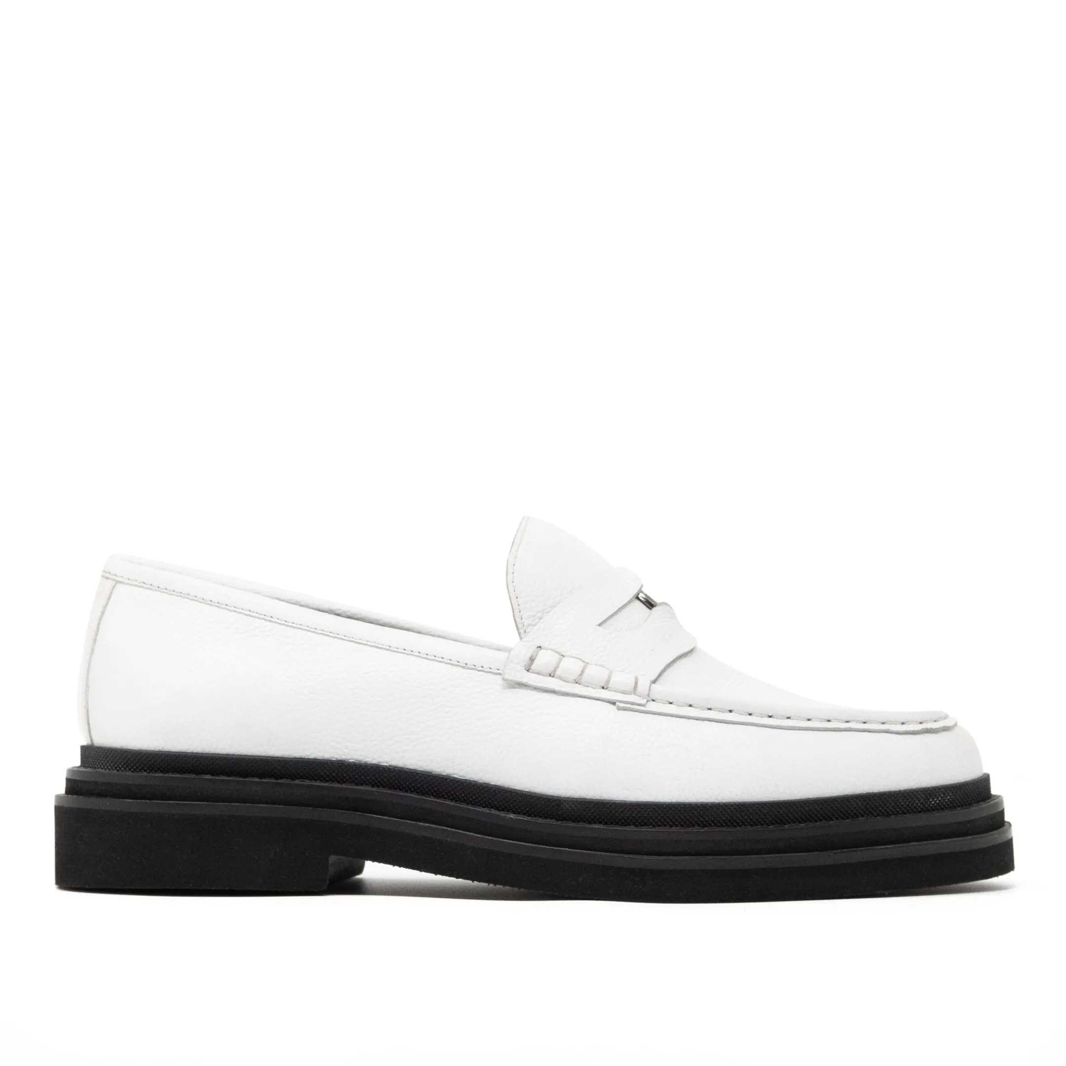 Cheap Walk London Brooklyn Penny Loafer White Leather