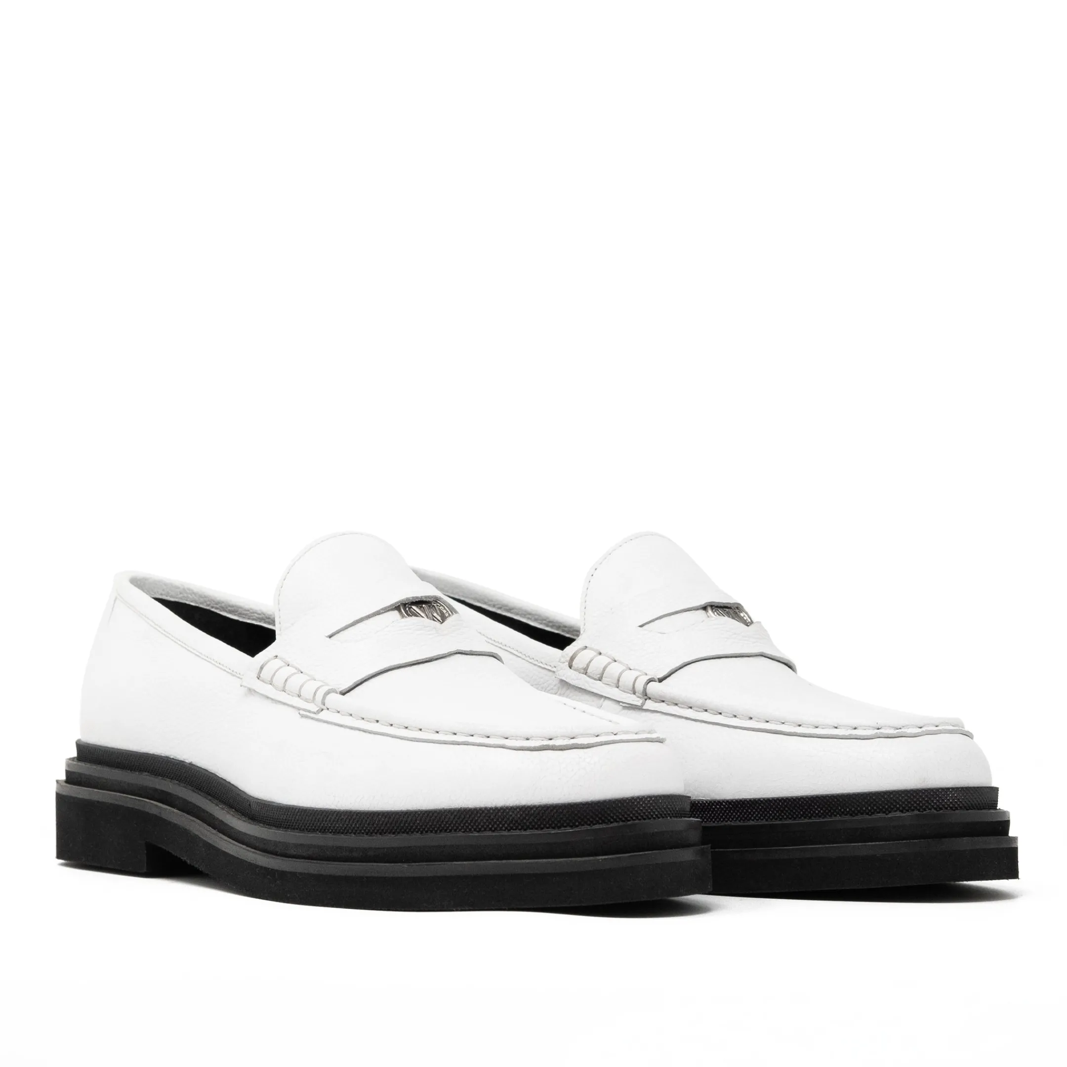 Cheap Walk London Brooklyn Penny Loafer White Leather