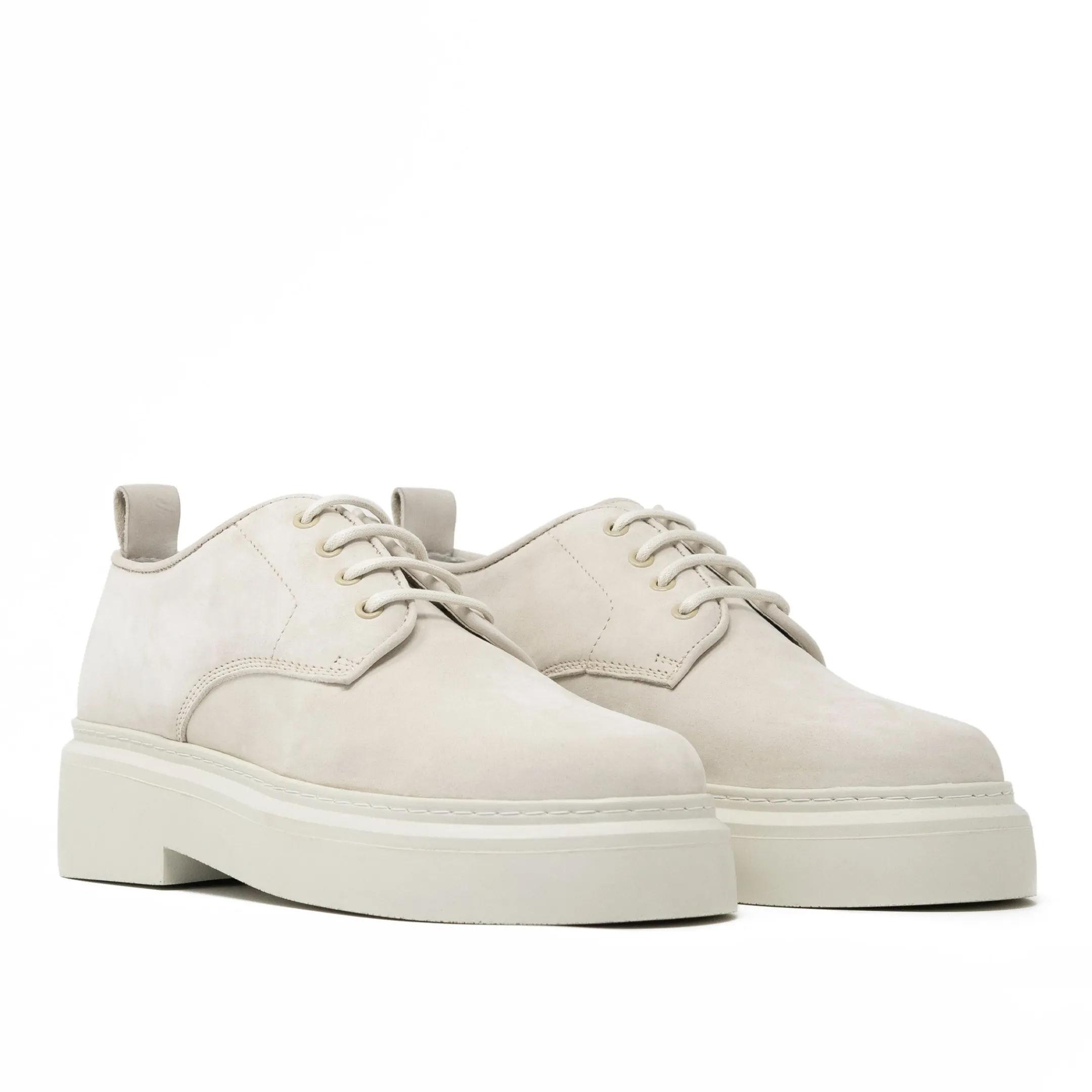 Best Walk London Club Derby Shoe Off White Nubuck