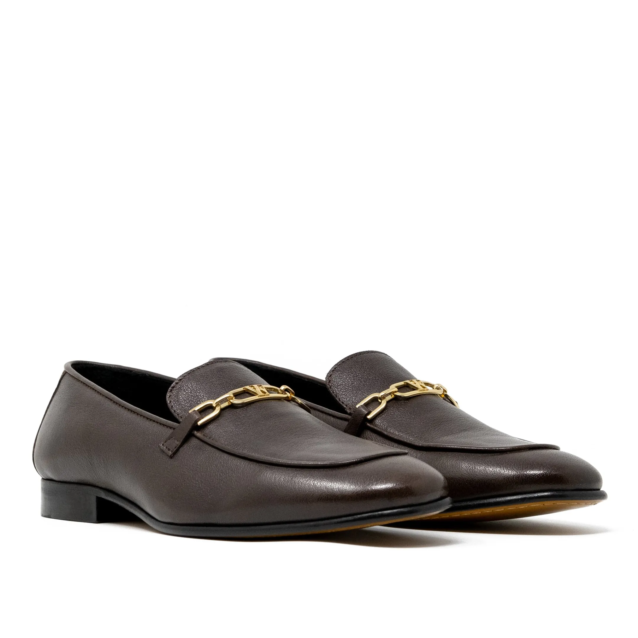 Clearance Walk London Como Trim Loafer Brown Leather