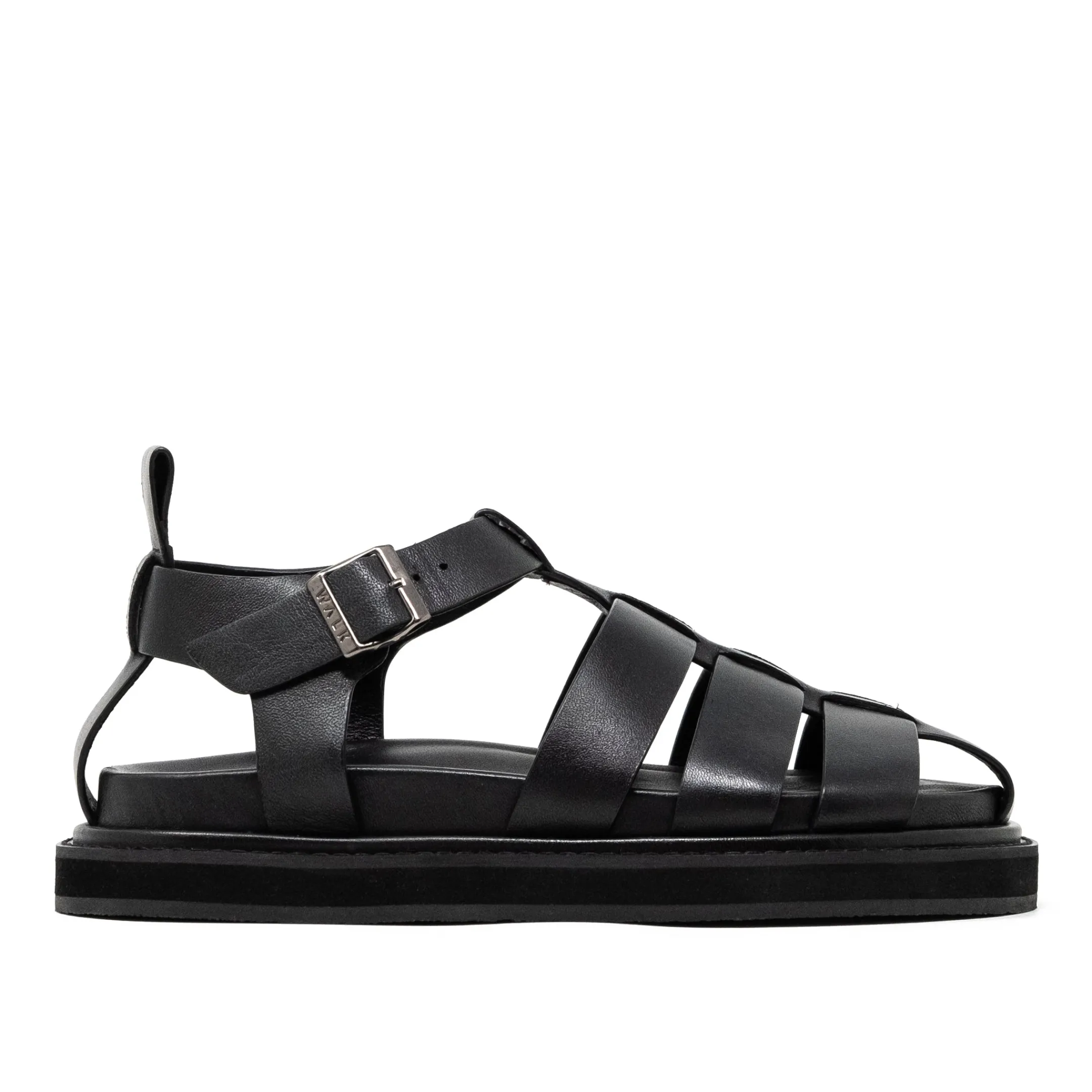 Best Walk London Copenhagen Fisherman Sandal Black