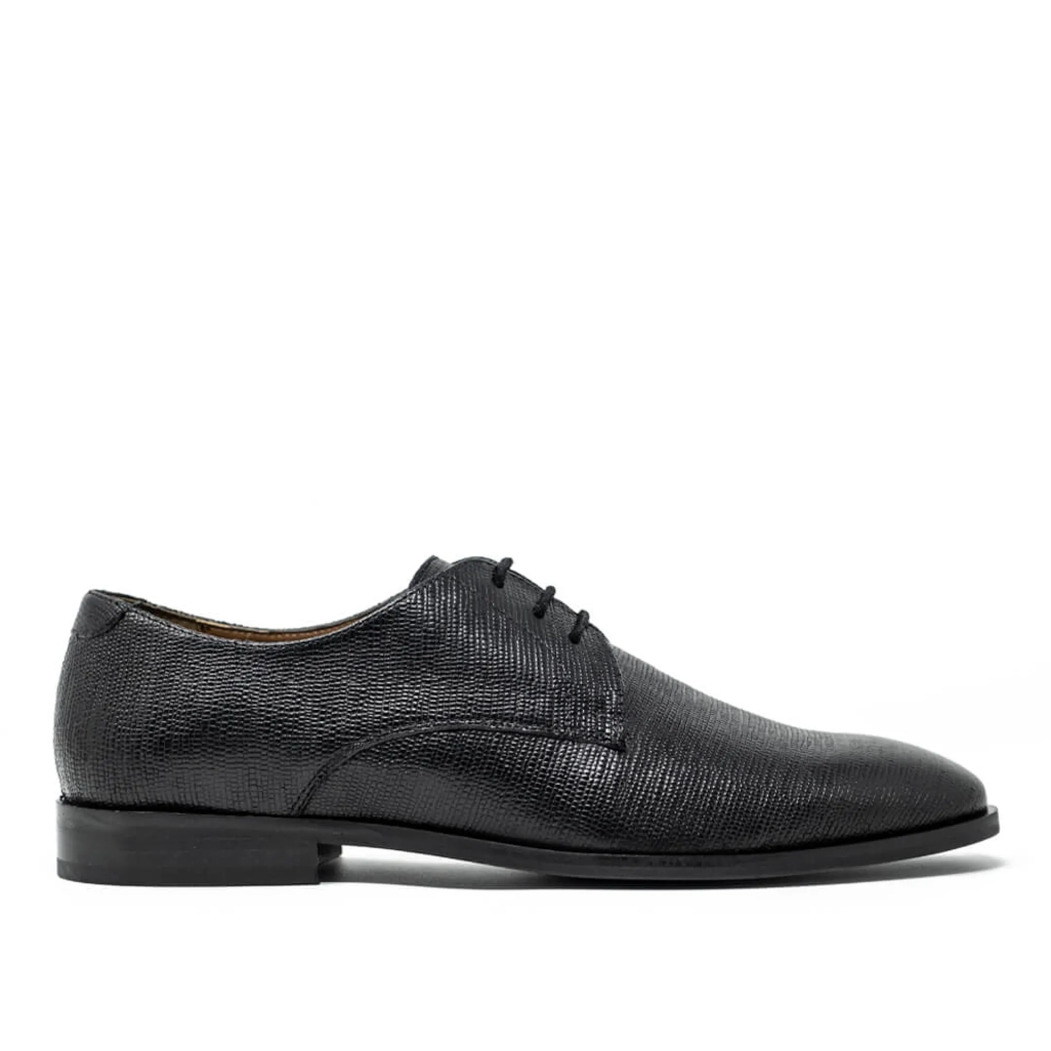 Outlet Walk London Florence Embossed Derby Shoe Black