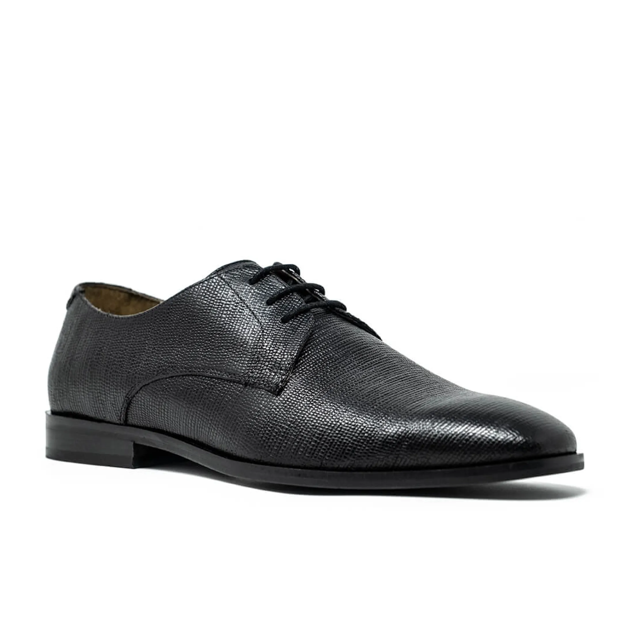 Outlet Walk London Florence Embossed Derby Shoe Black