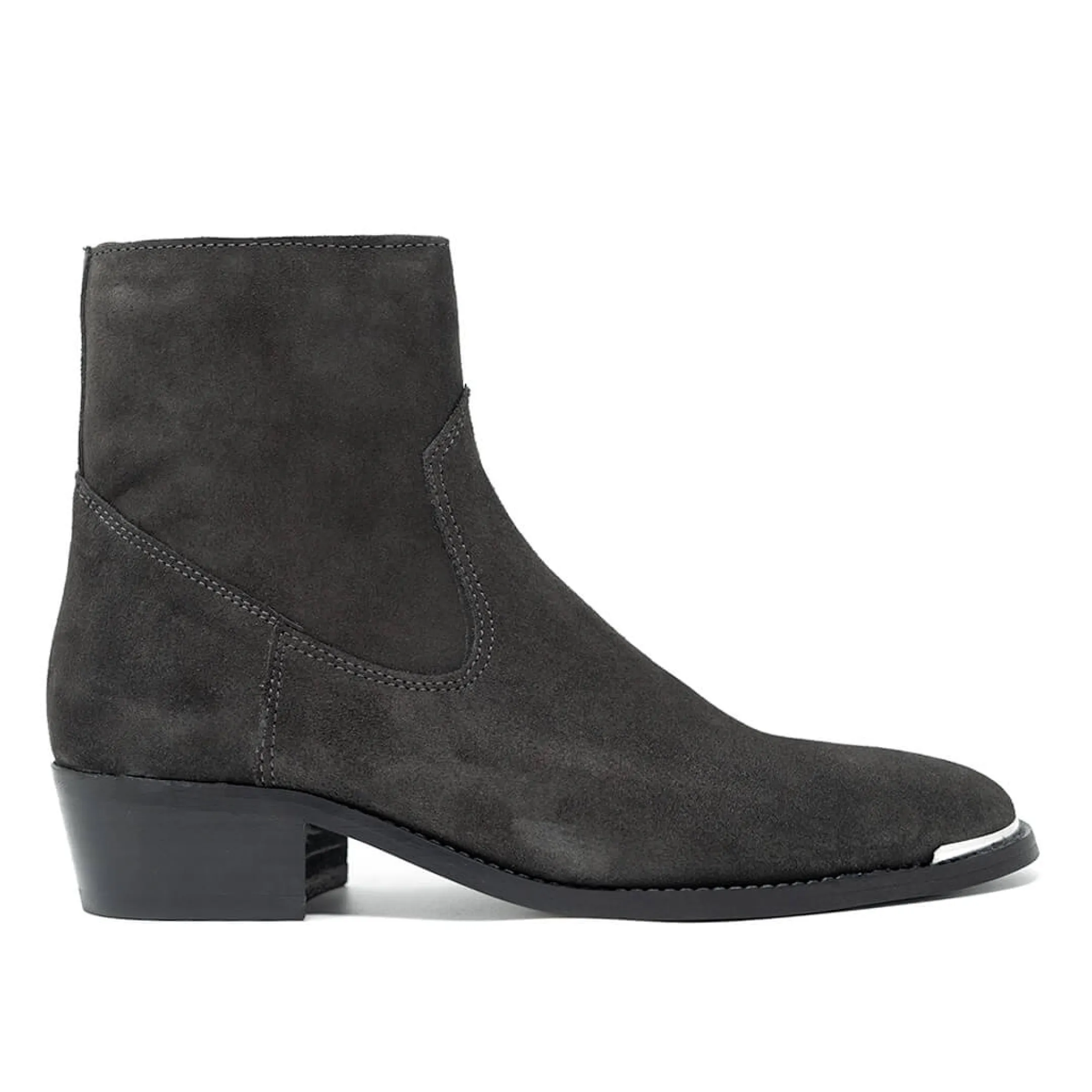 Cheap Walk London Hoxton Hex Cuban Heel Zip Up Boot Grey Suede