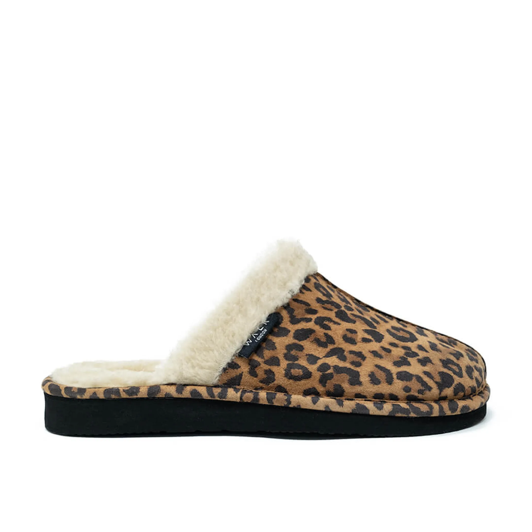 New Walk London Isla Slipper Leopard Suede