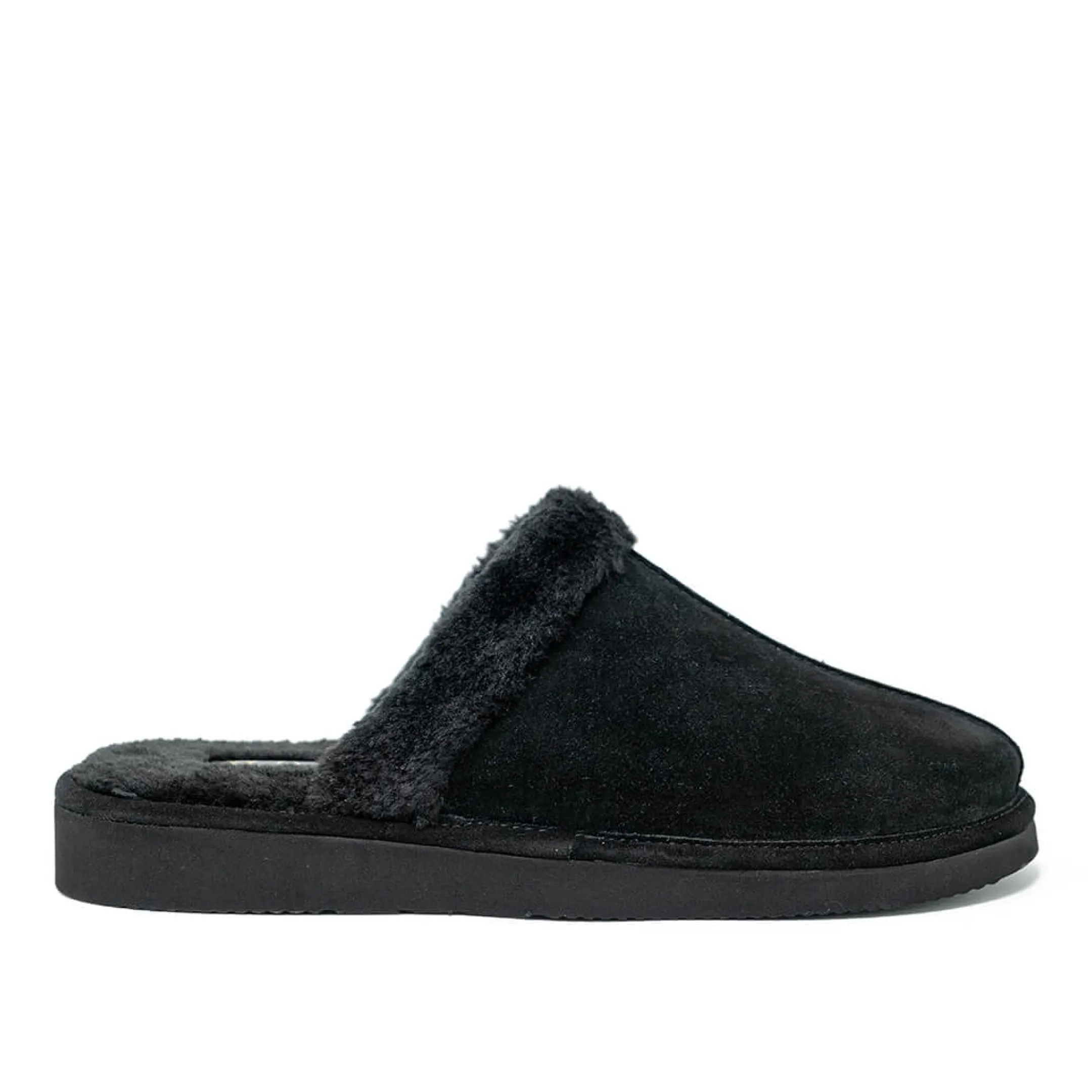 Fashion Walk London Leyton Slipper Black Suede