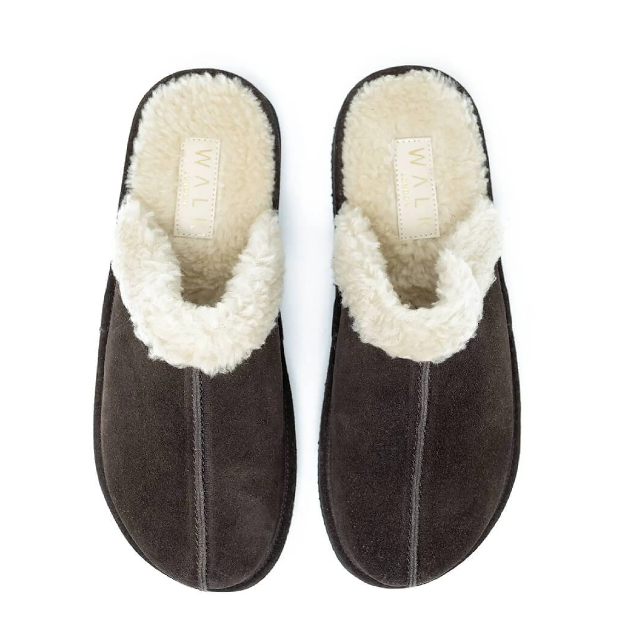 Clearance Walk London Leyton Slipper Brown Suede