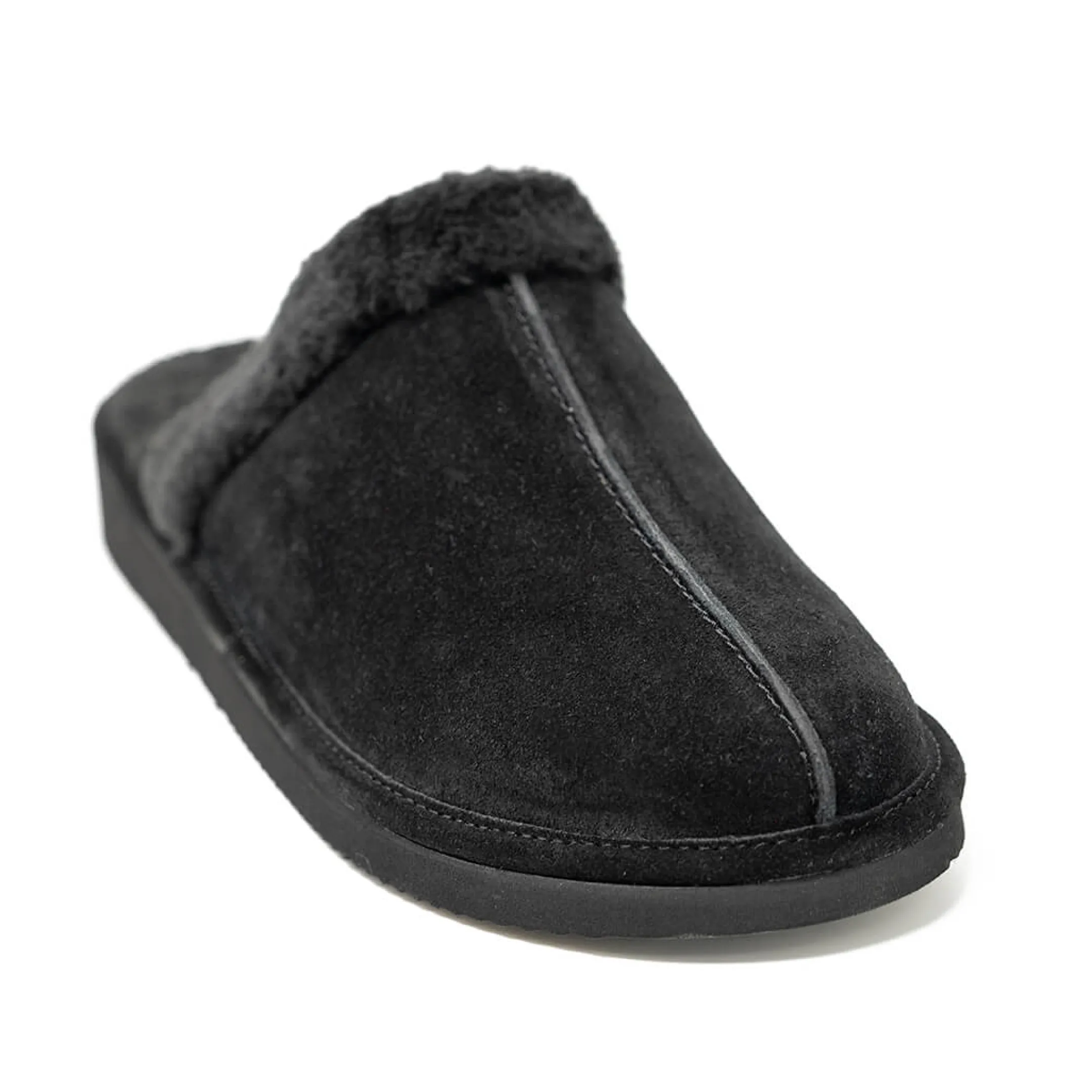 Fashion Walk London Leyton Slipper Black Suede