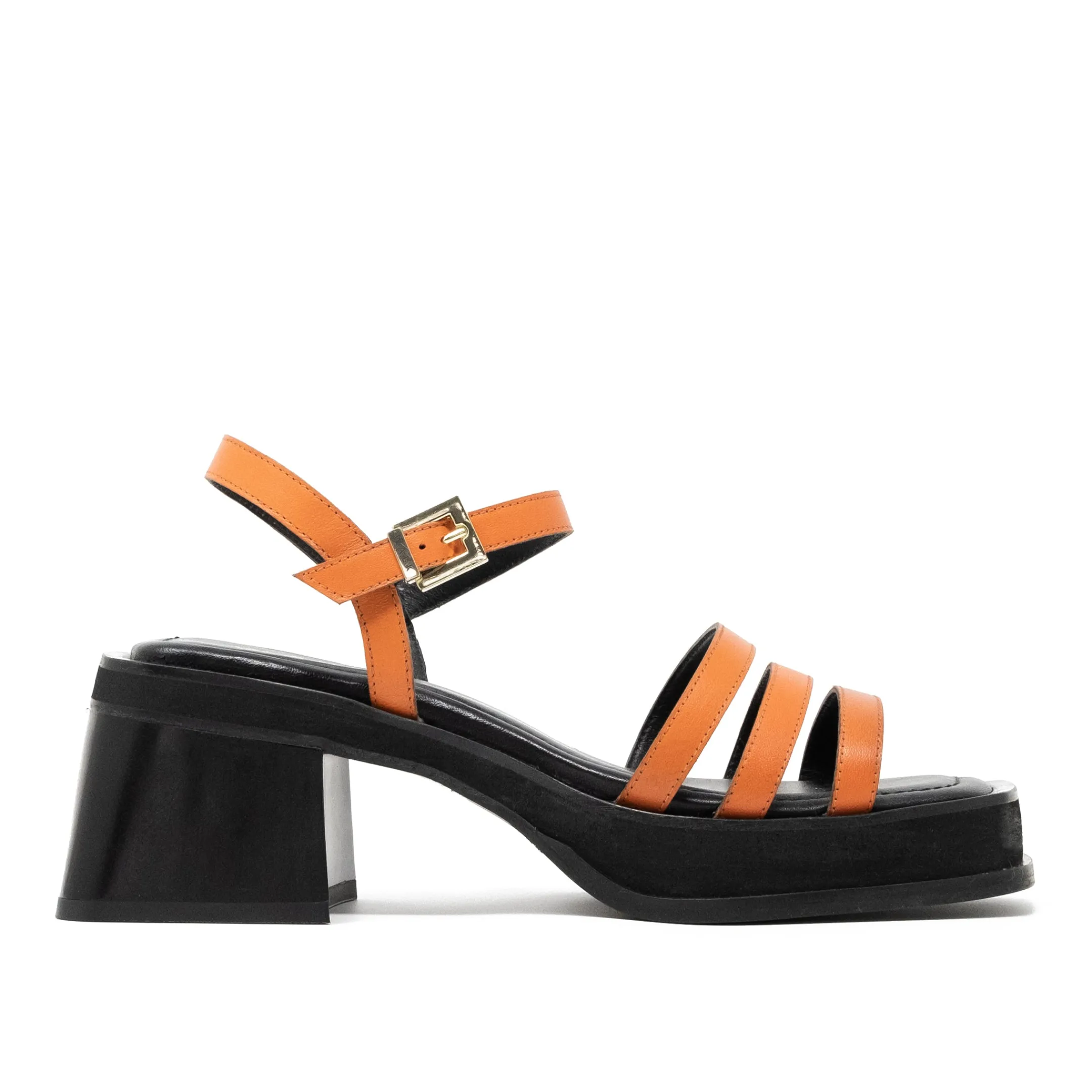Best Walk London Lily Ankle Strap Heel Sandal Orange