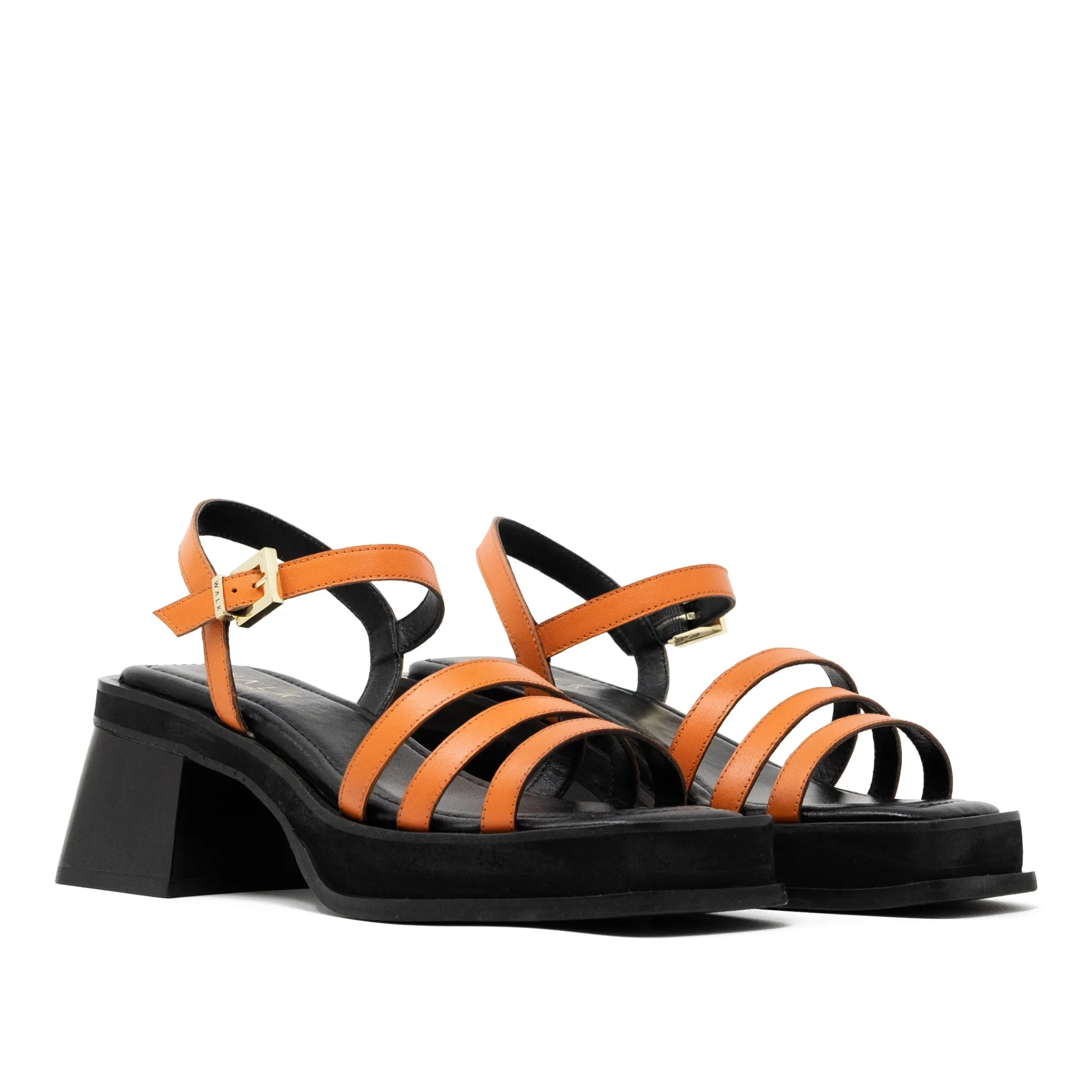 Best Walk London Lily Ankle Strap Heel Sandal Orange