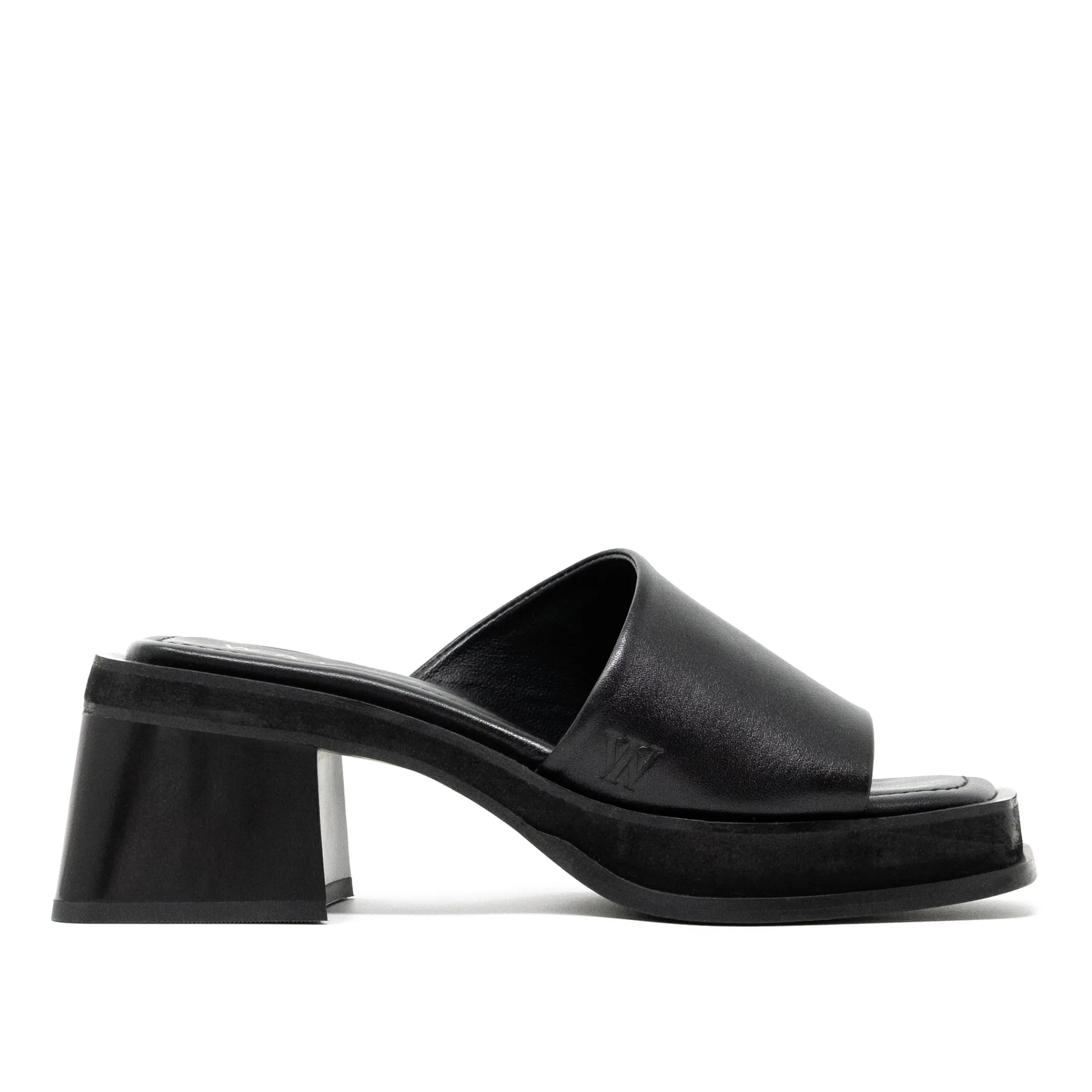 Clearance Walk London Lily Mule Heel Sandal Black