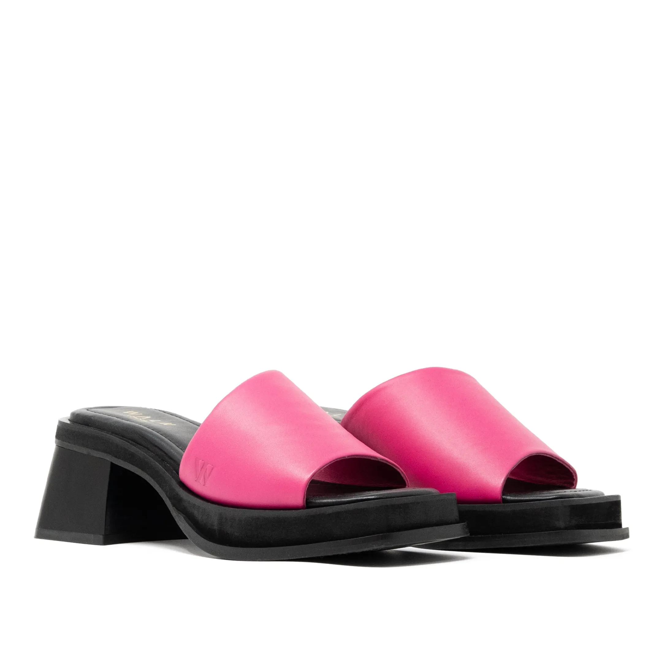 Hot Walk London Lily Mule Heel Sandal Pink