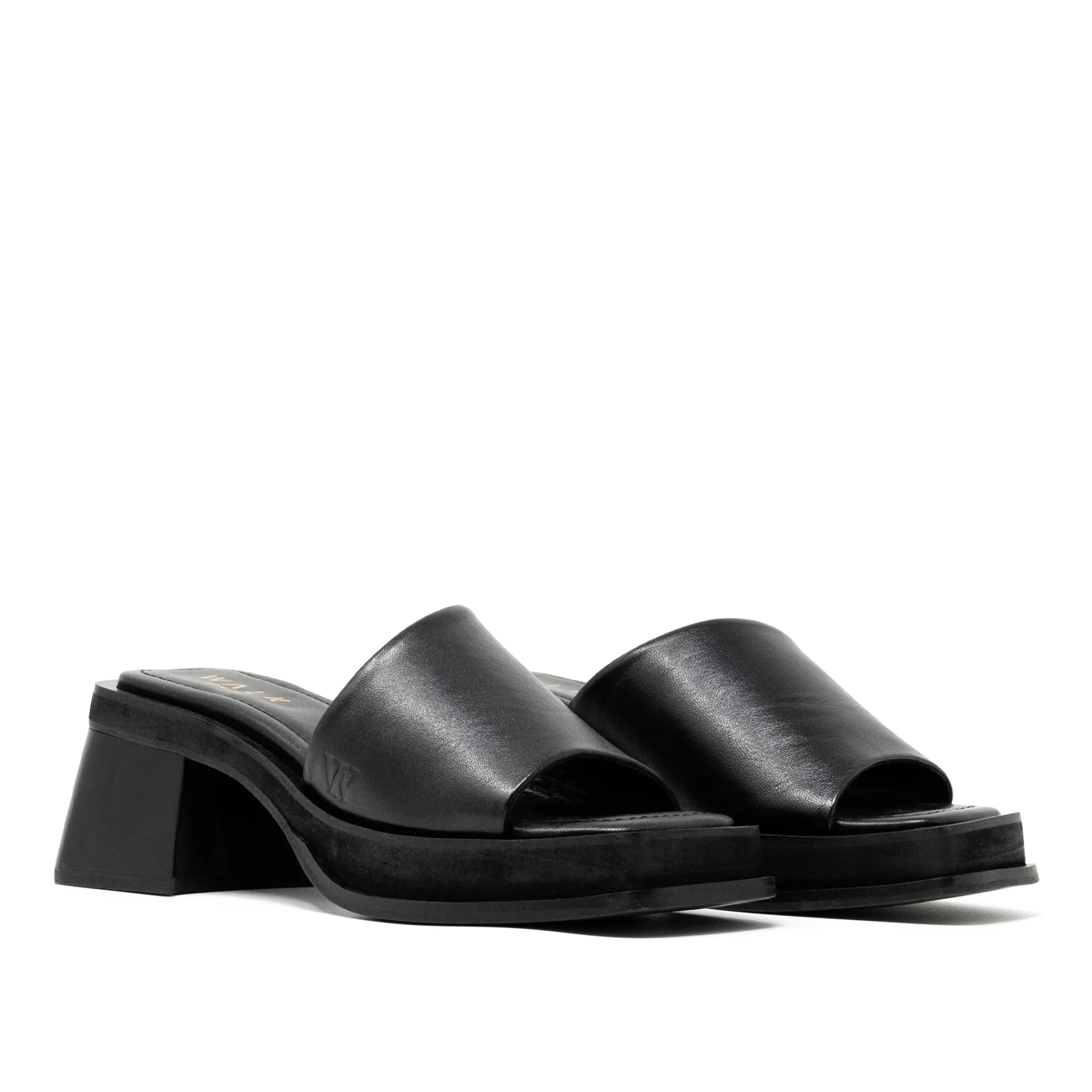 Clearance Walk London Lily Mule Heel Sandal Black