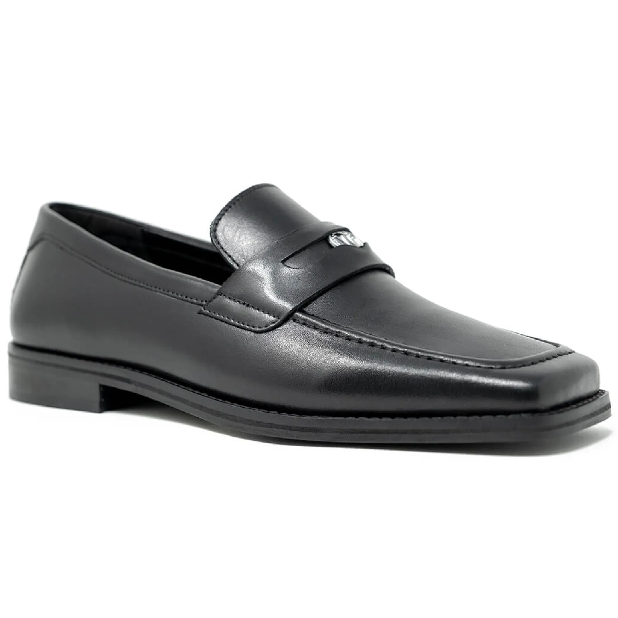 New Walk London Luther Penny Loafer Black