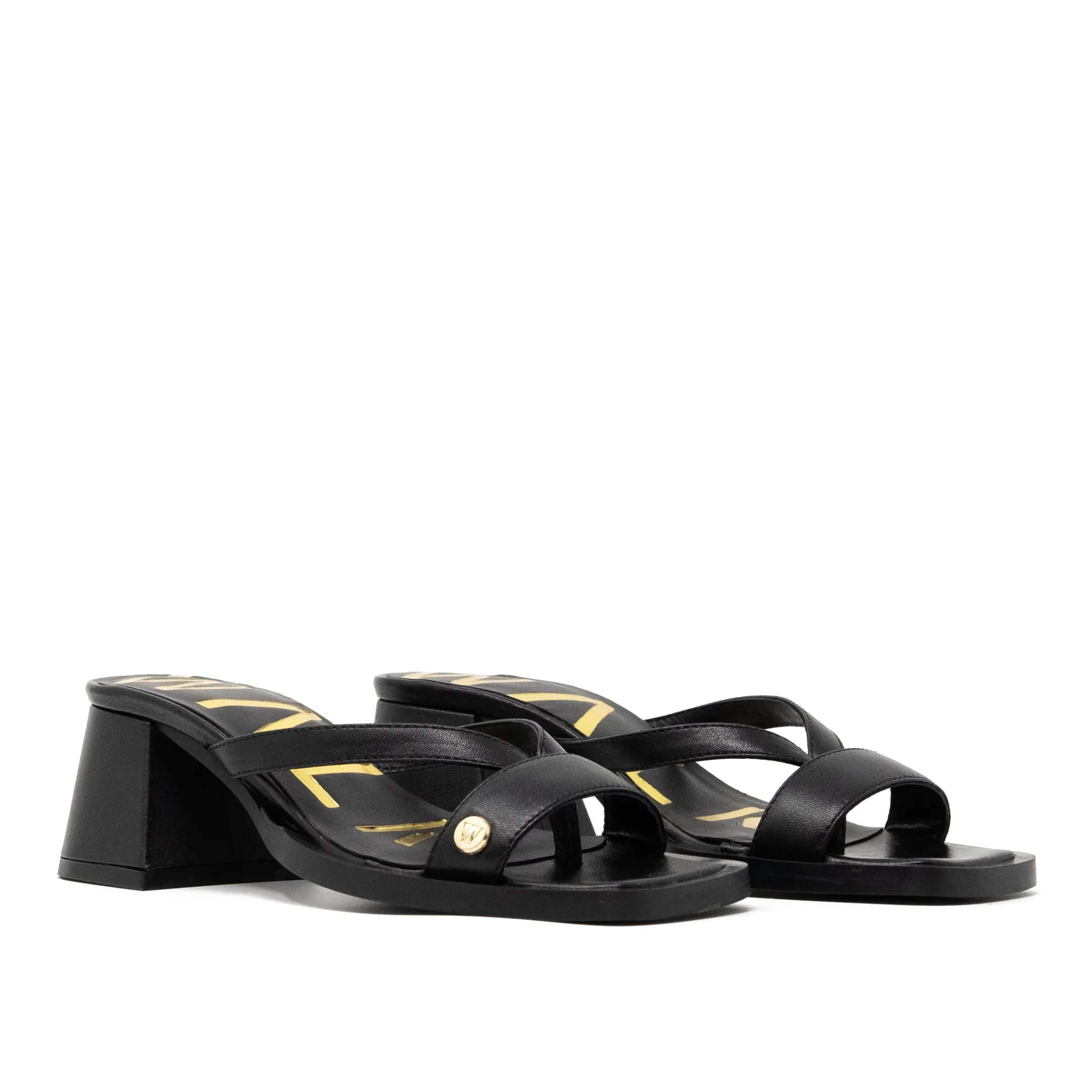 Discount Walk London Maisy Toe Post Heel Sandal Black