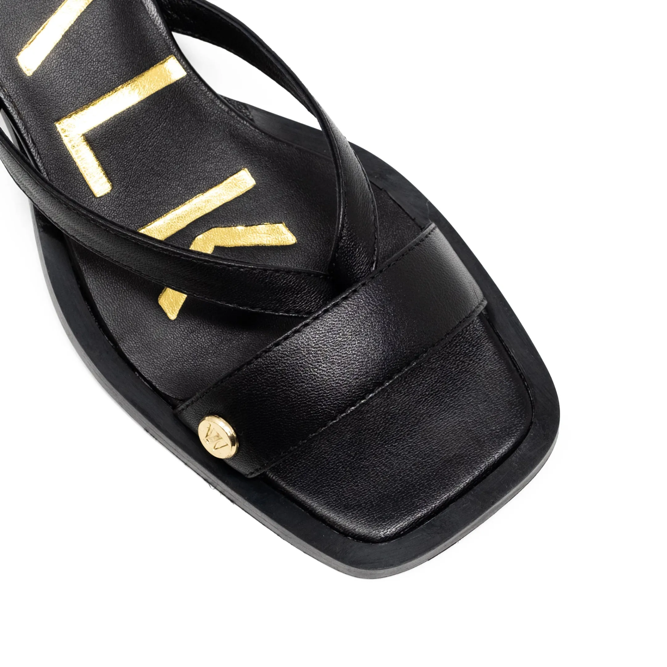 Discount Walk London Maisy Toe Post Heel Sandal Black