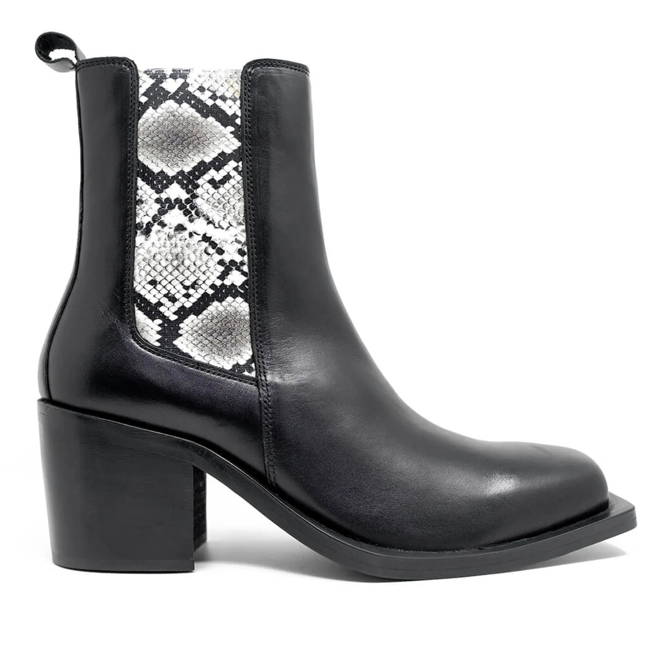 Hot Walk London Nola Chelsea Boot Black & Snake