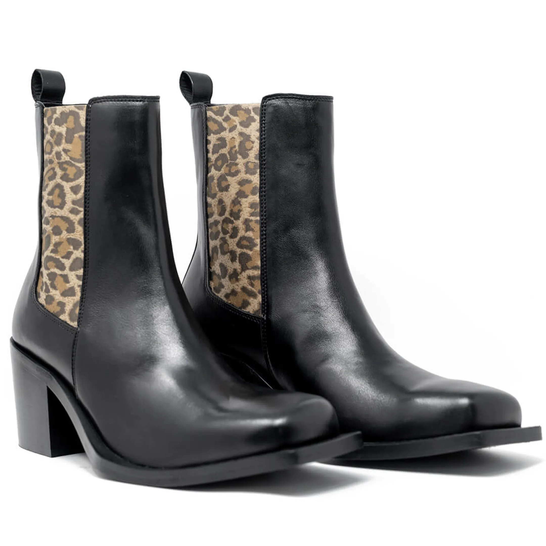 Discount Walk London Nola Chelsea Boot Black & Leopard