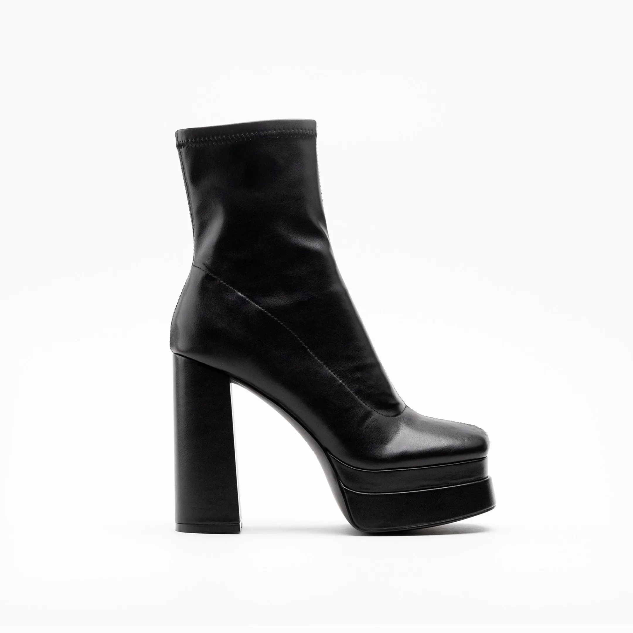 Clearance Walk London Phoebe Platform Sock Boot Black