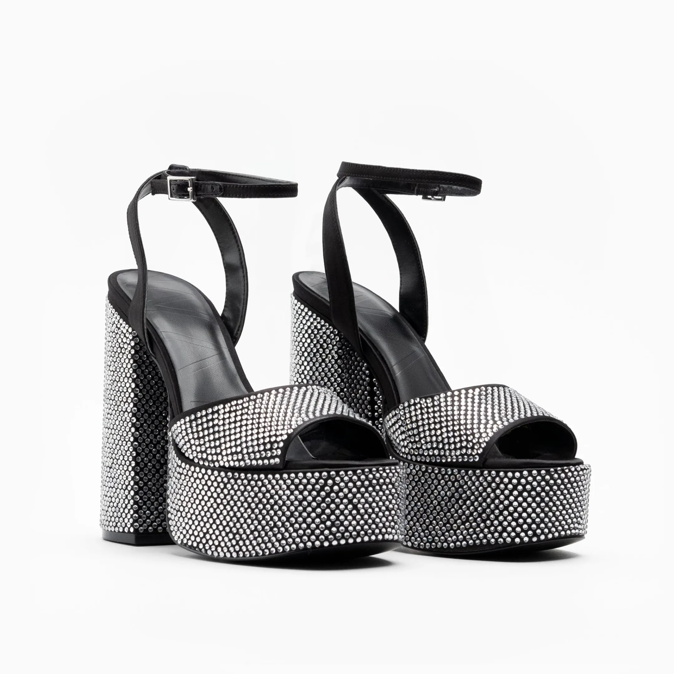 Discount Walk London Phoenix Heeled Platform Sandal Black
