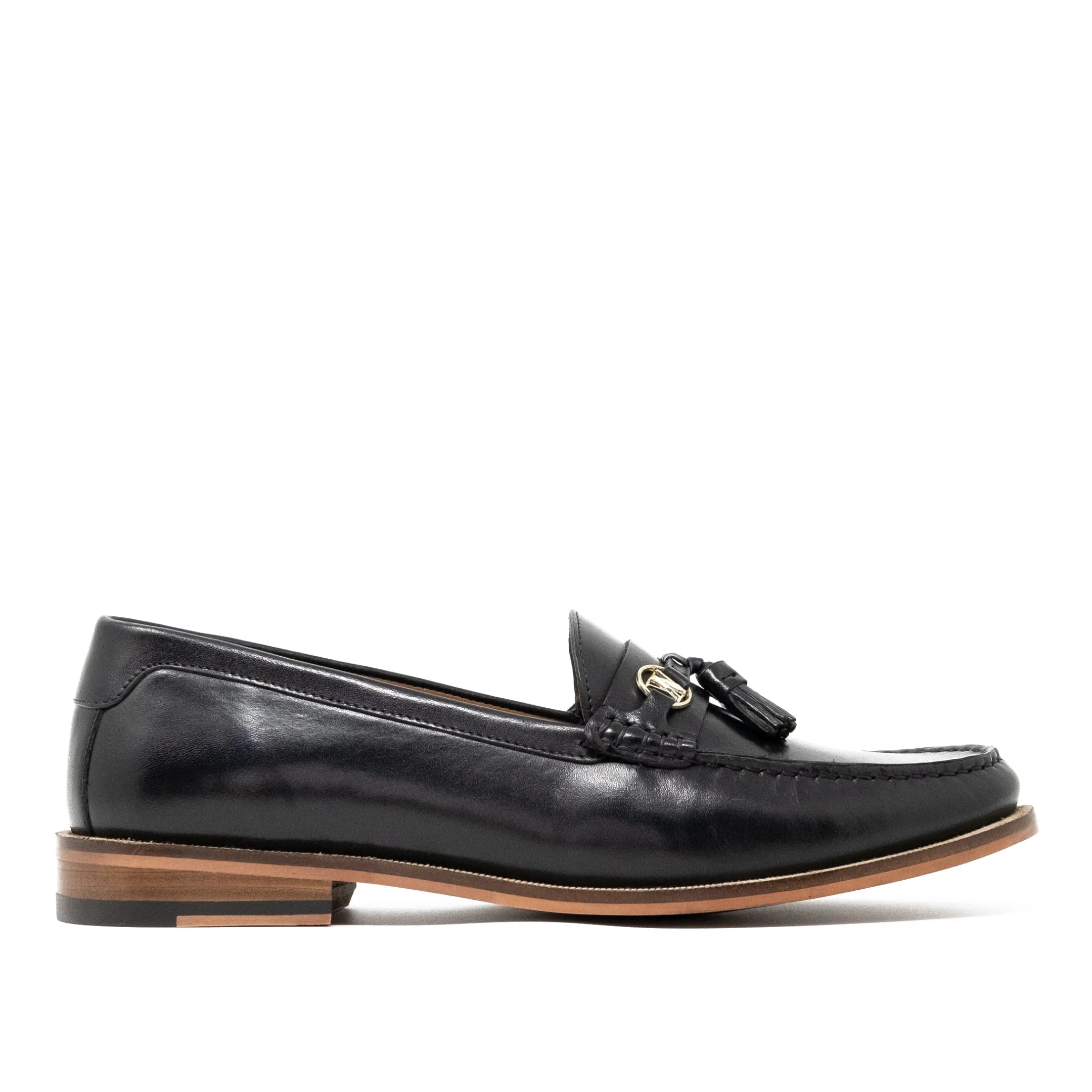 Shop Walk London Riva Tassel Loafer Black Leather