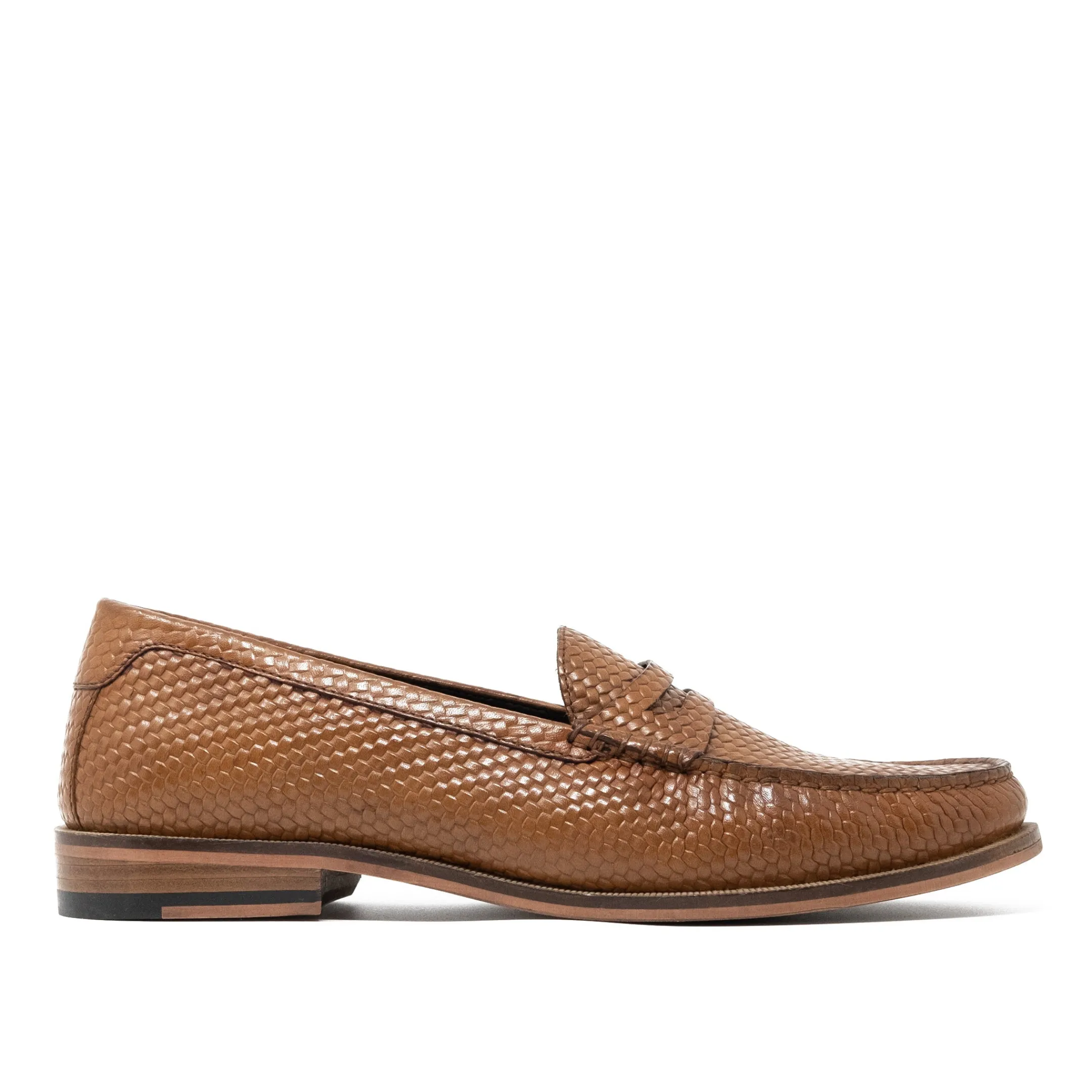 Online Walk London Riva Weave Loafer Tan Leather