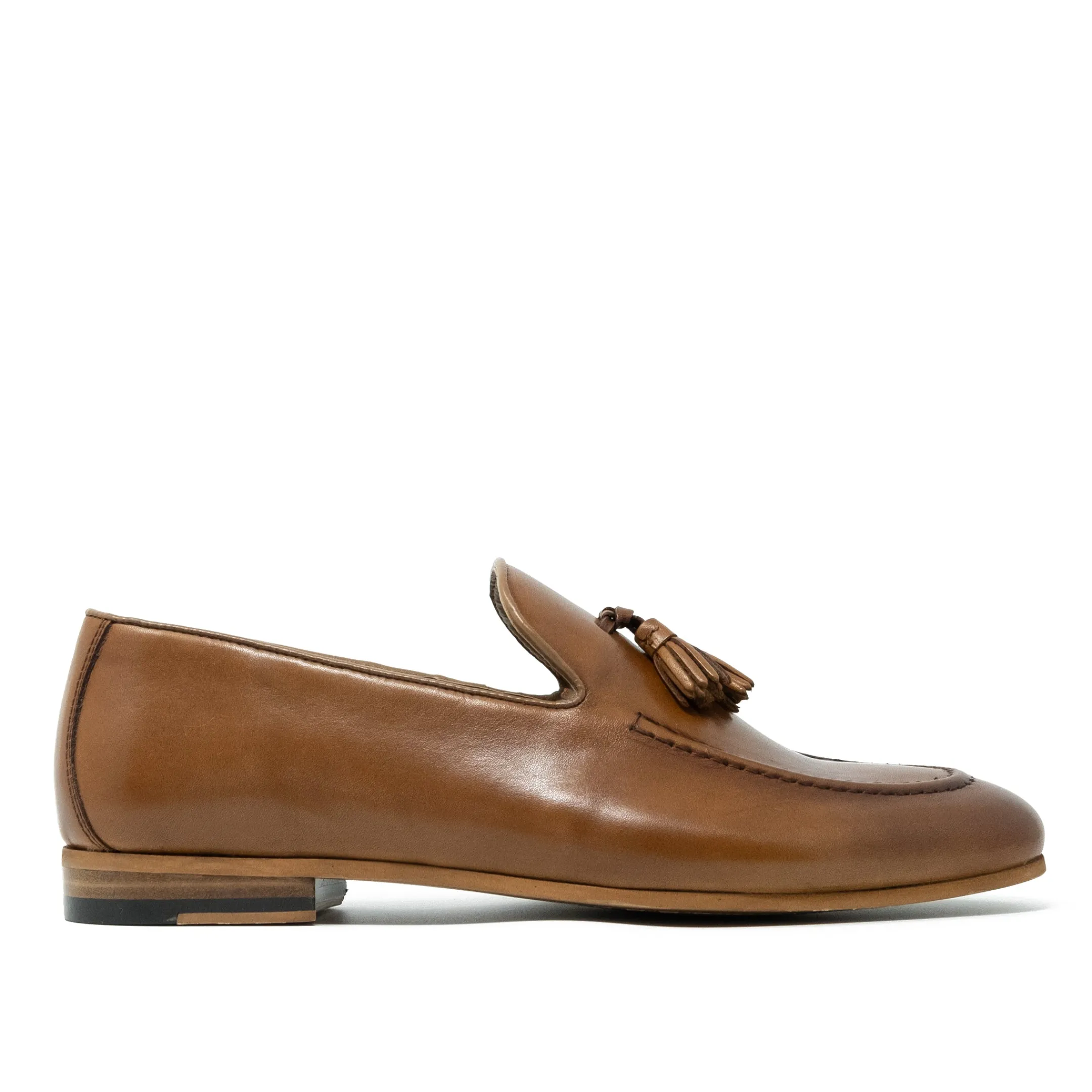 New Walk London Terry Tassel Loafer Tan Leather