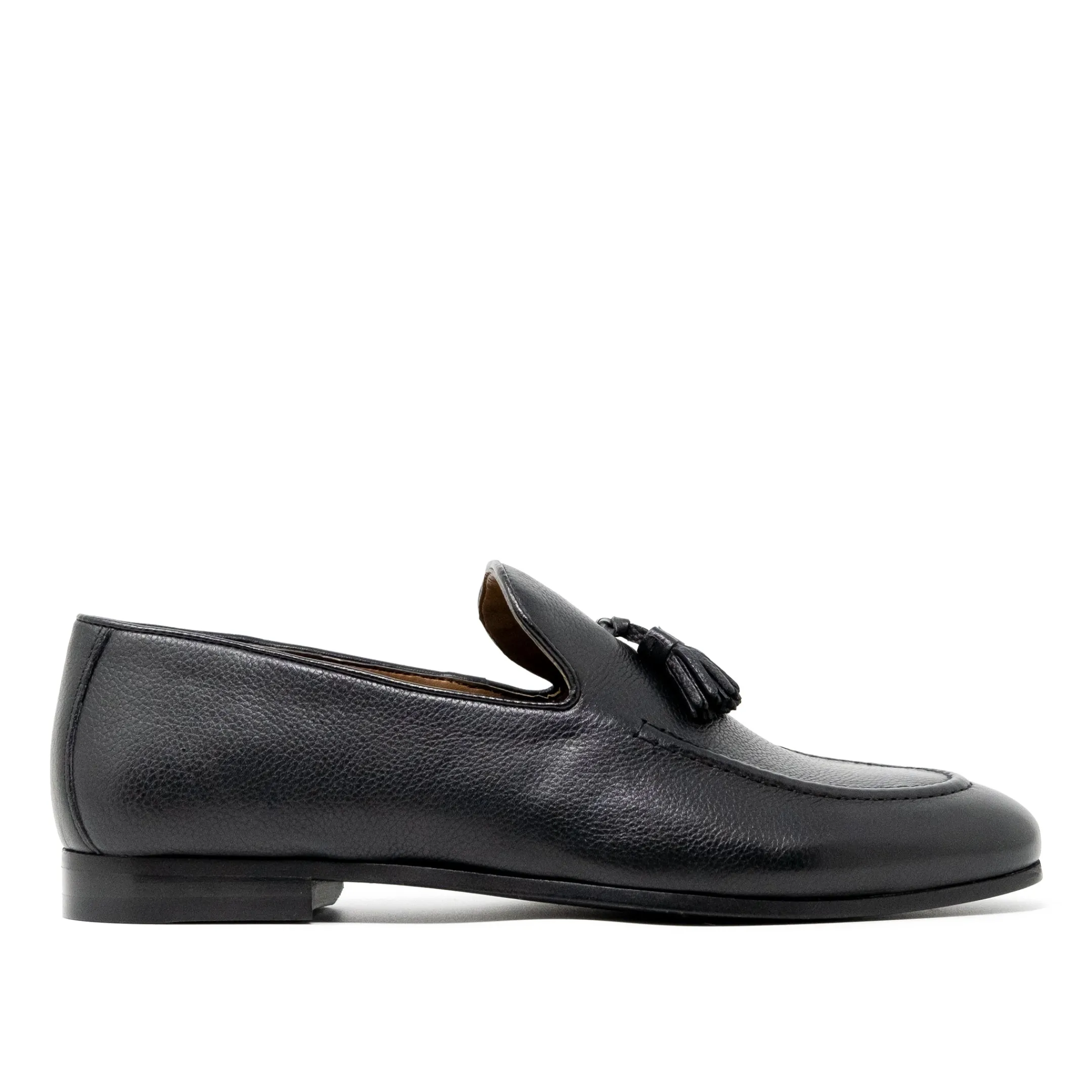 Best Sale Walk London Terry Tassel Loafer Black Grain Leather