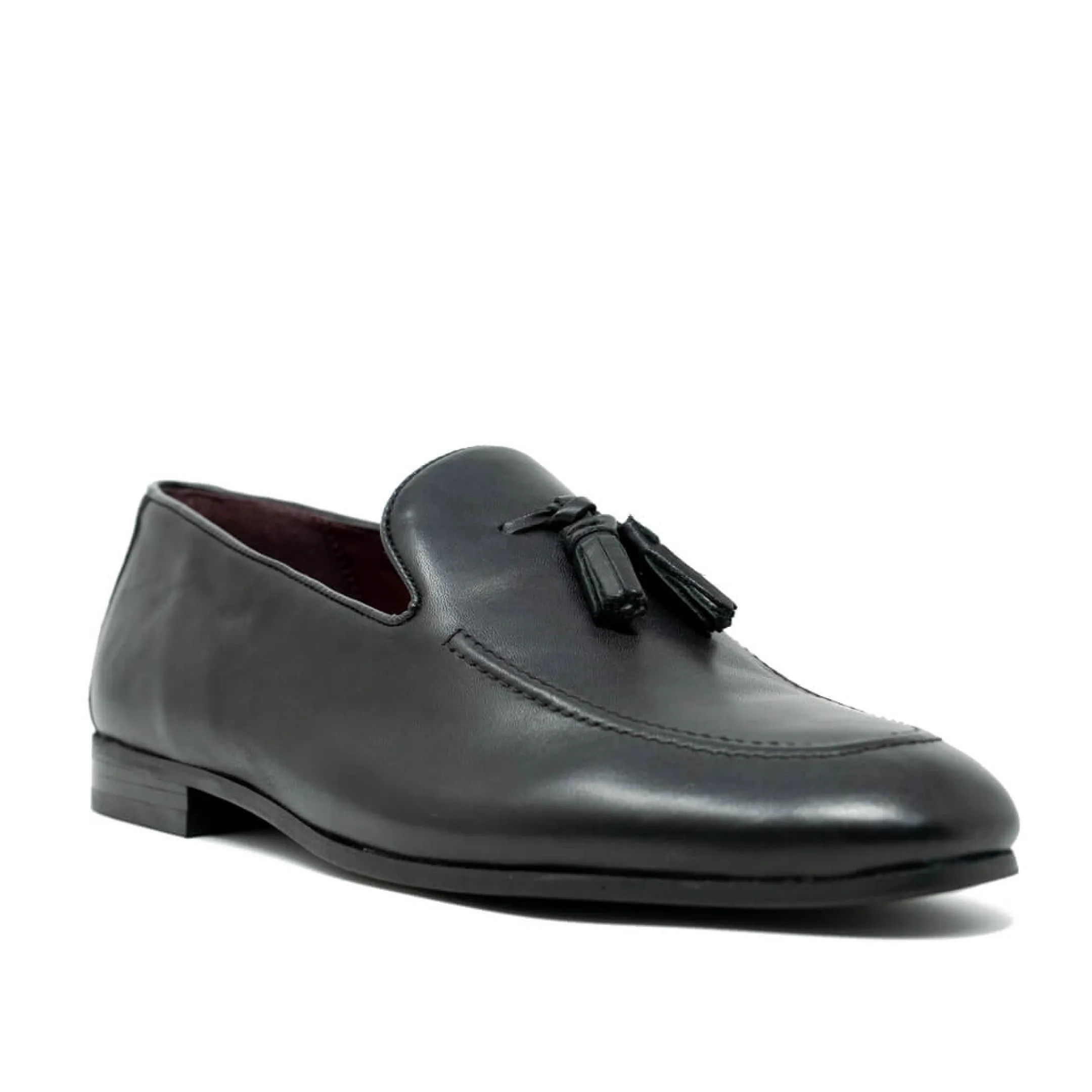 Hot Walk London Terry Tassel Loafer Black Leather