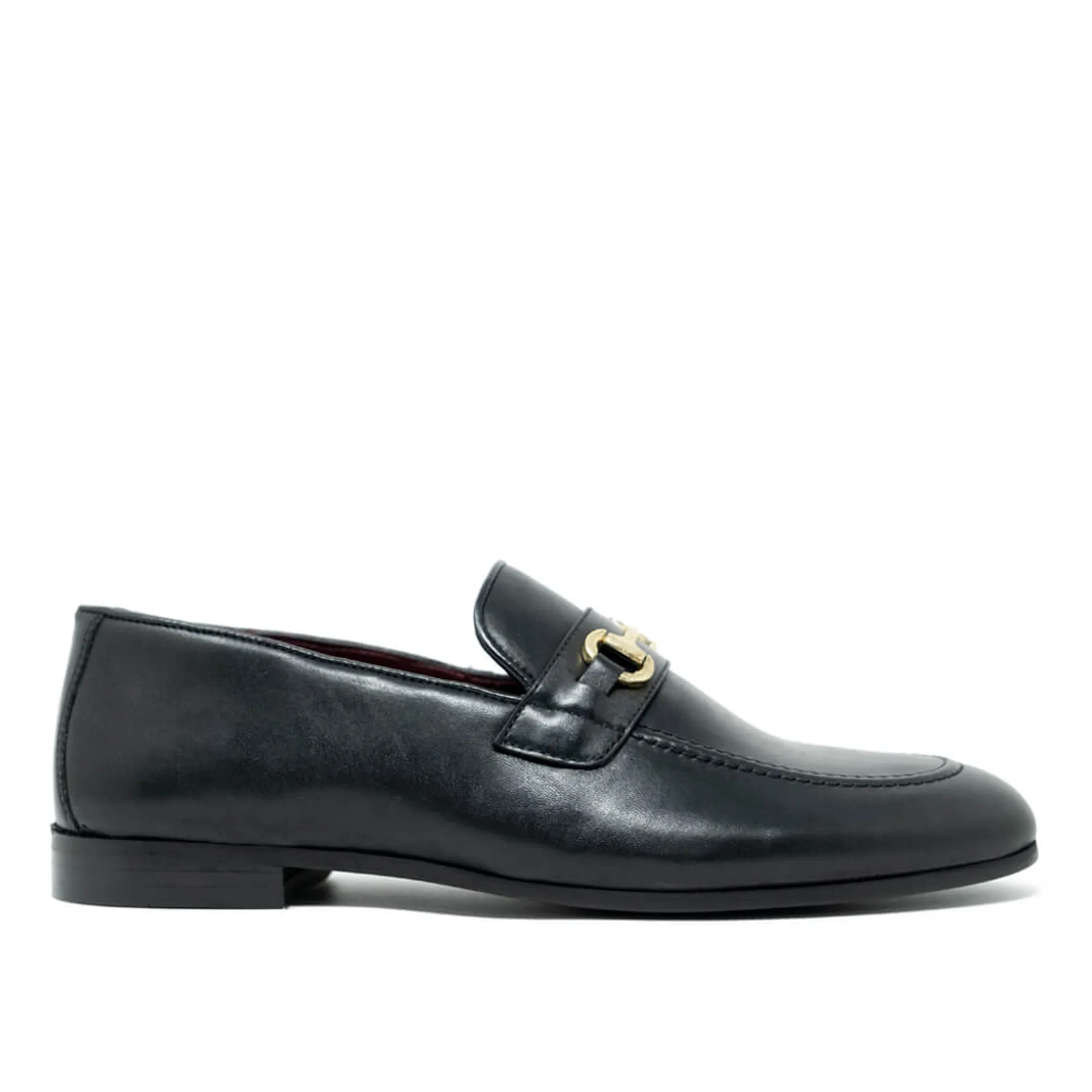Shop Walk London Terry Trim Loafer Black Leather