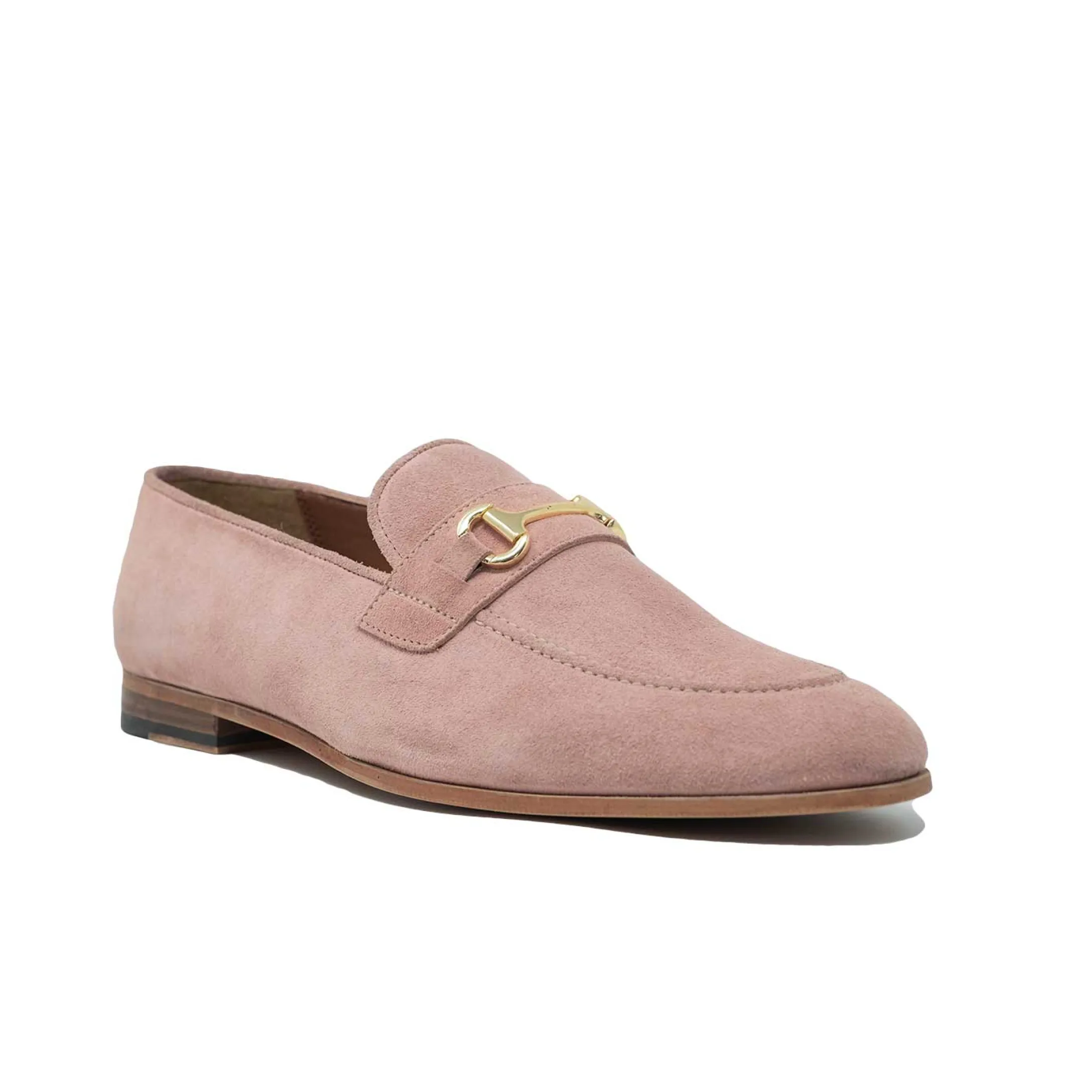 Outlet Walk London Terry Trim Loafer Pink Suede