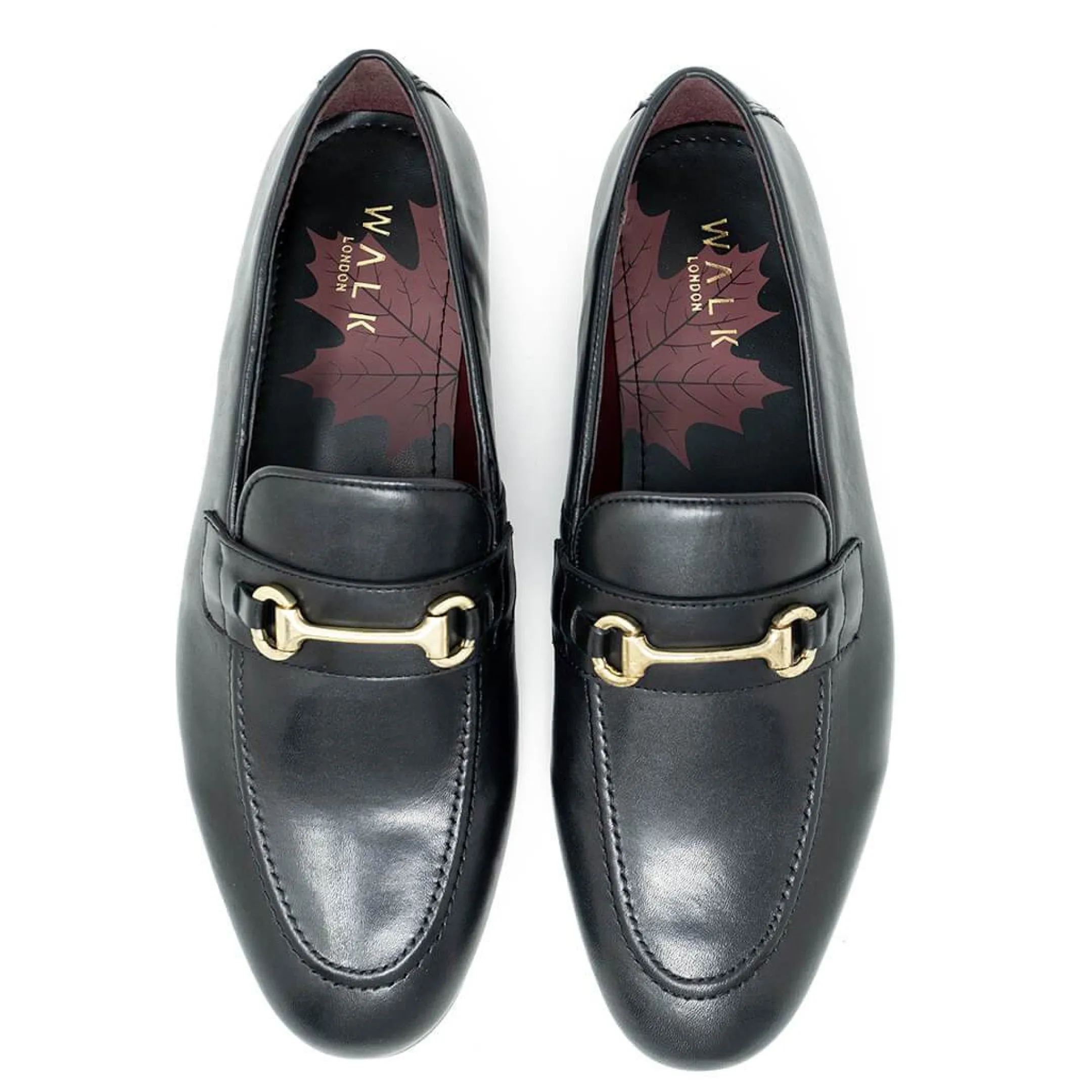 Shop Walk London Terry Trim Loafer Black Leather