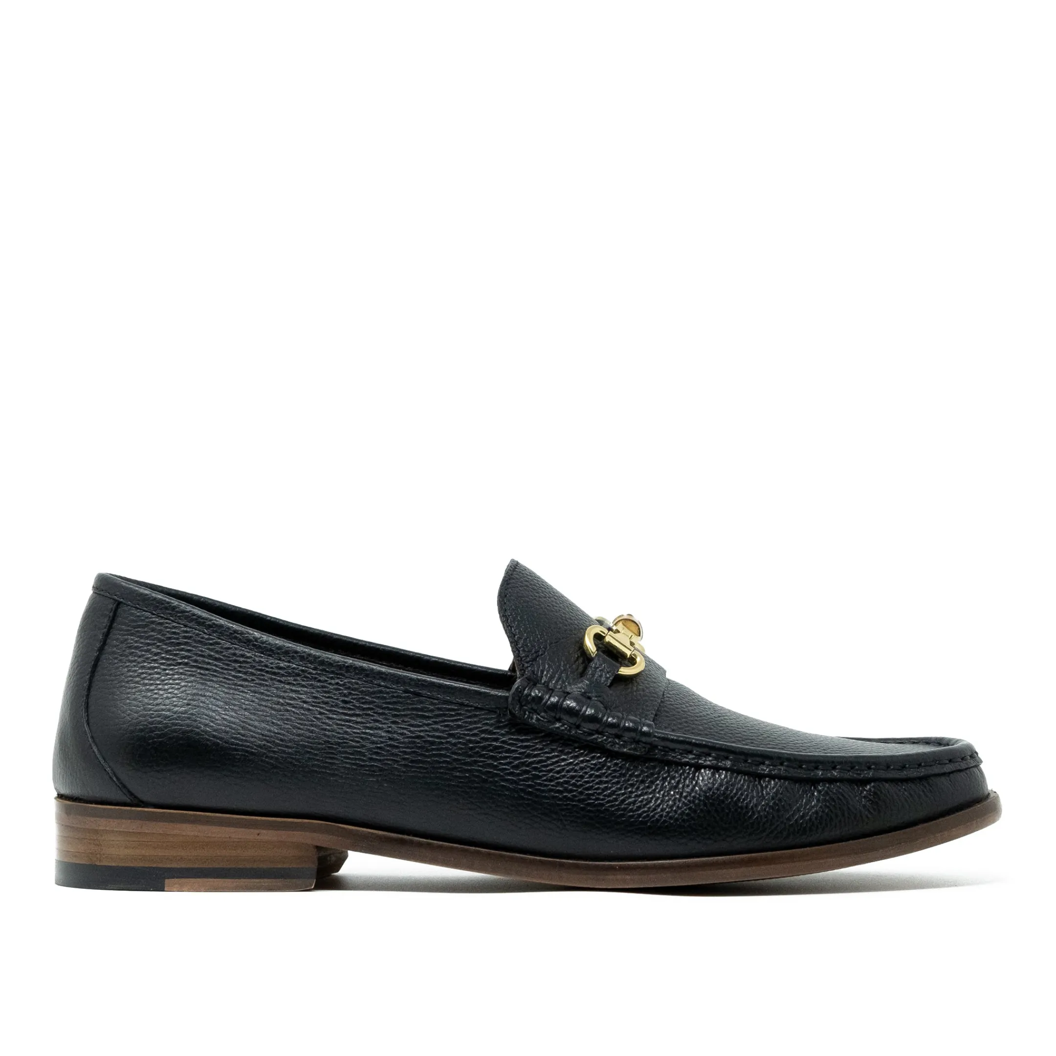 Shop Walk London Tino Bone Loafer Black Leather